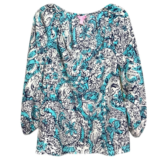 Sarabeth Shorely Silk Top Designer By Lilly Pulitzer In Hippy Hippy Shake Size: S