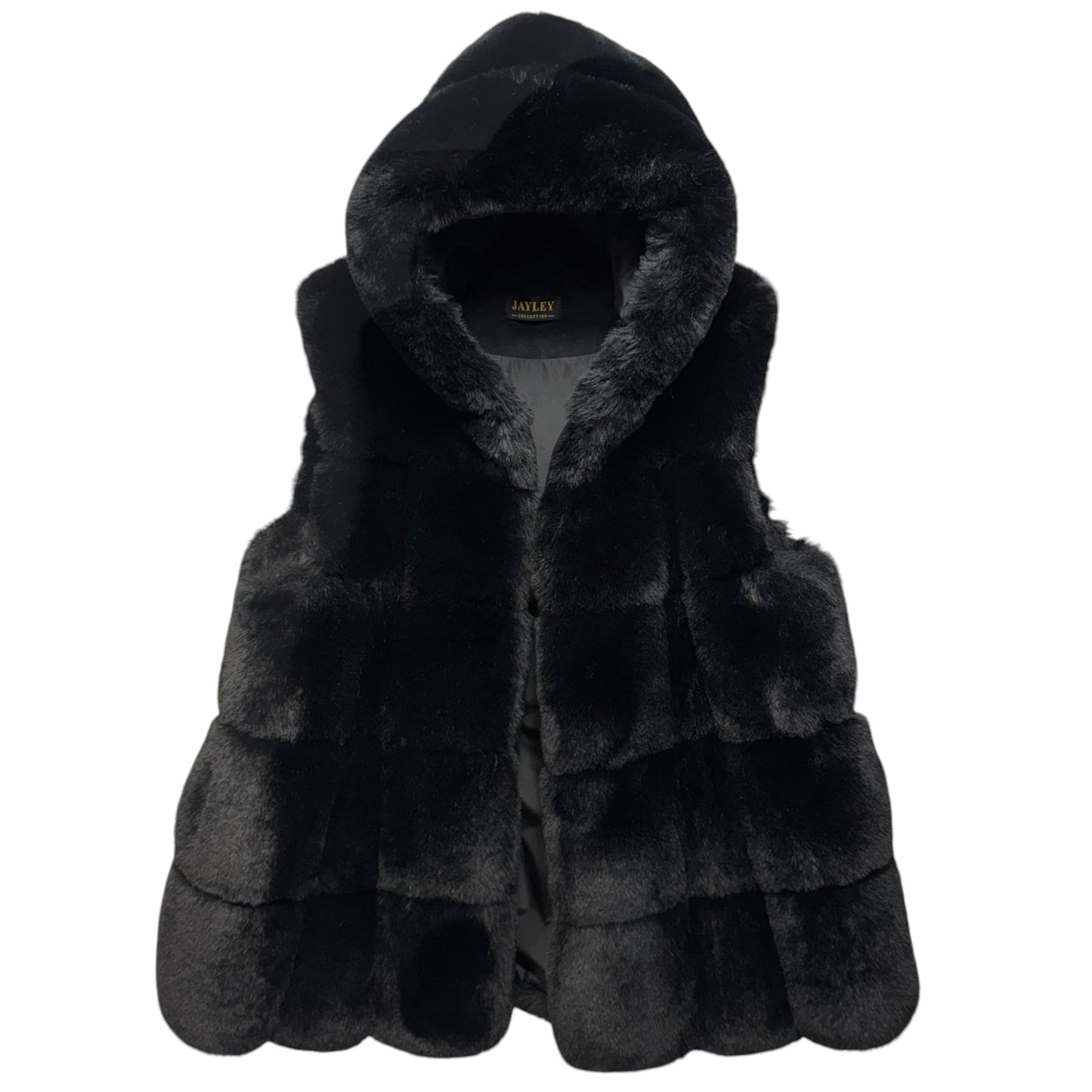 Vest Faux Fur & Sherpa By Jayley In Black, Size: Osfm