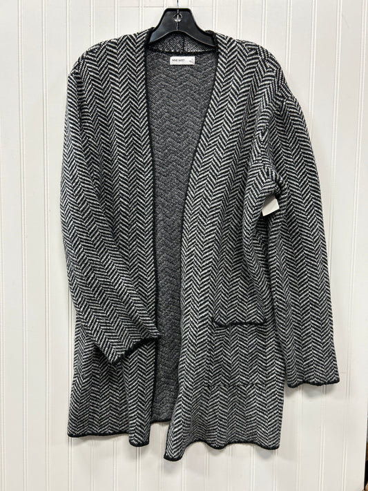 Sweater Cardigan By Nine West In Black & White, Size:L