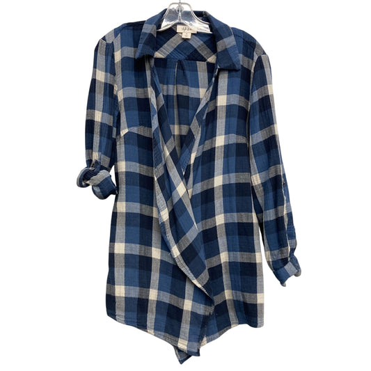Sweater Cardigan By Style And Company In Plaid Pattern, Size:M