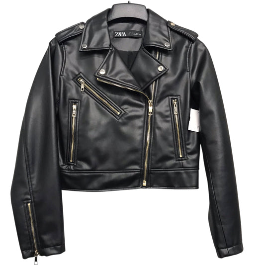 Jacket Moto By Zara In Black, Size:M