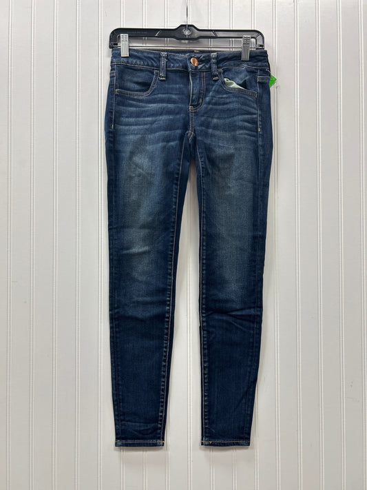 Jeans Skinny By American Eagle In Blue Denim, Size:4
