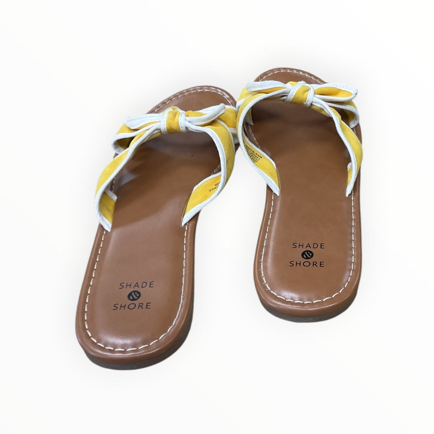 Sandals Flats By Shade & Shore In Yellow, Size:8