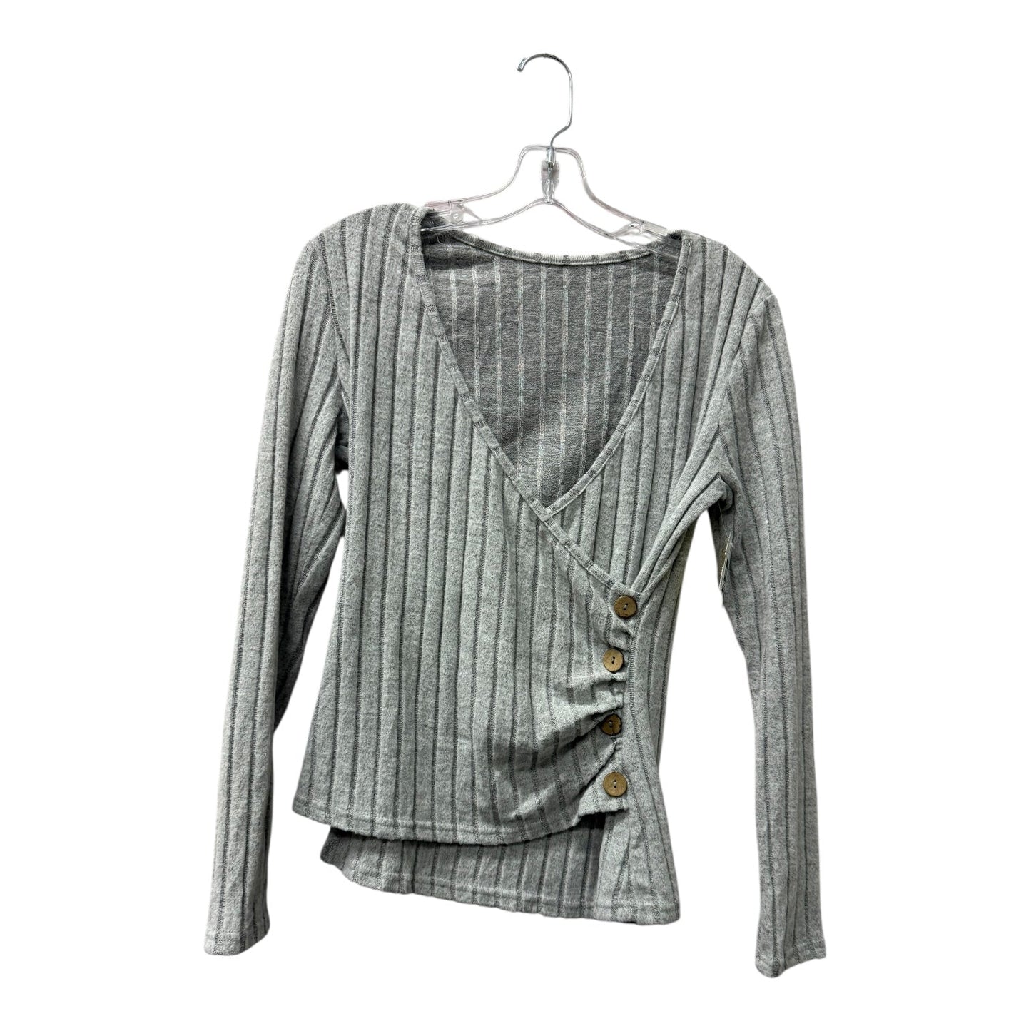 Top Ls  In Grey, Size:M