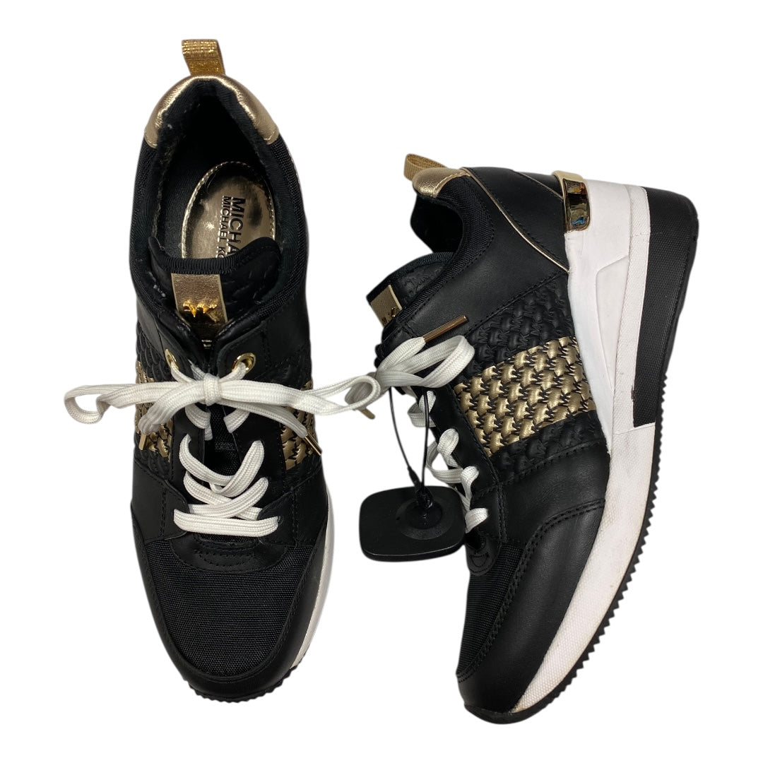 Shoes Athletic By Michael By Michael Kors In Black & Gold, Size:7.5
