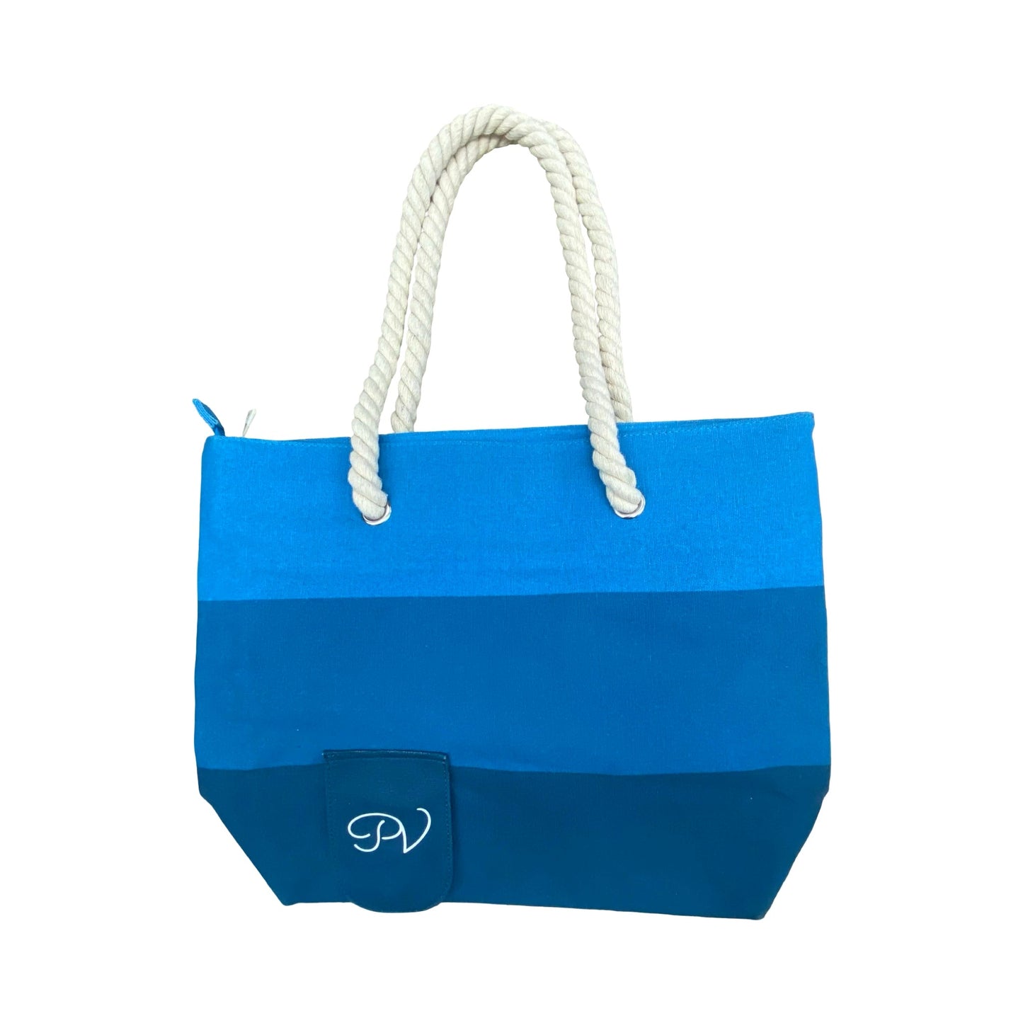 Tote By Porto Vino In Blue & Tan, Size:Medium