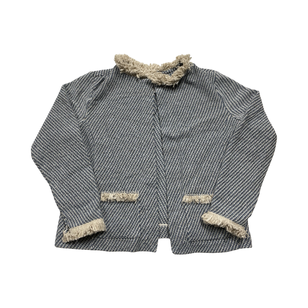 Blazer By Nic + Zoe In Blue & Cream, Size:M