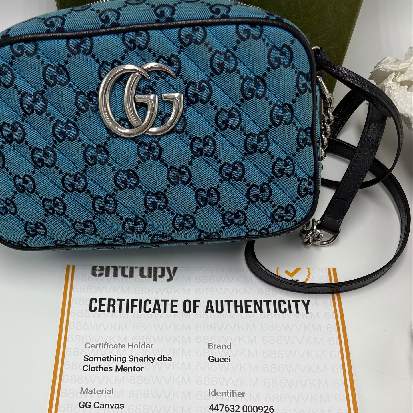 Gucci Monogram Marmont Luxury Handbag in Limited Edition Blue