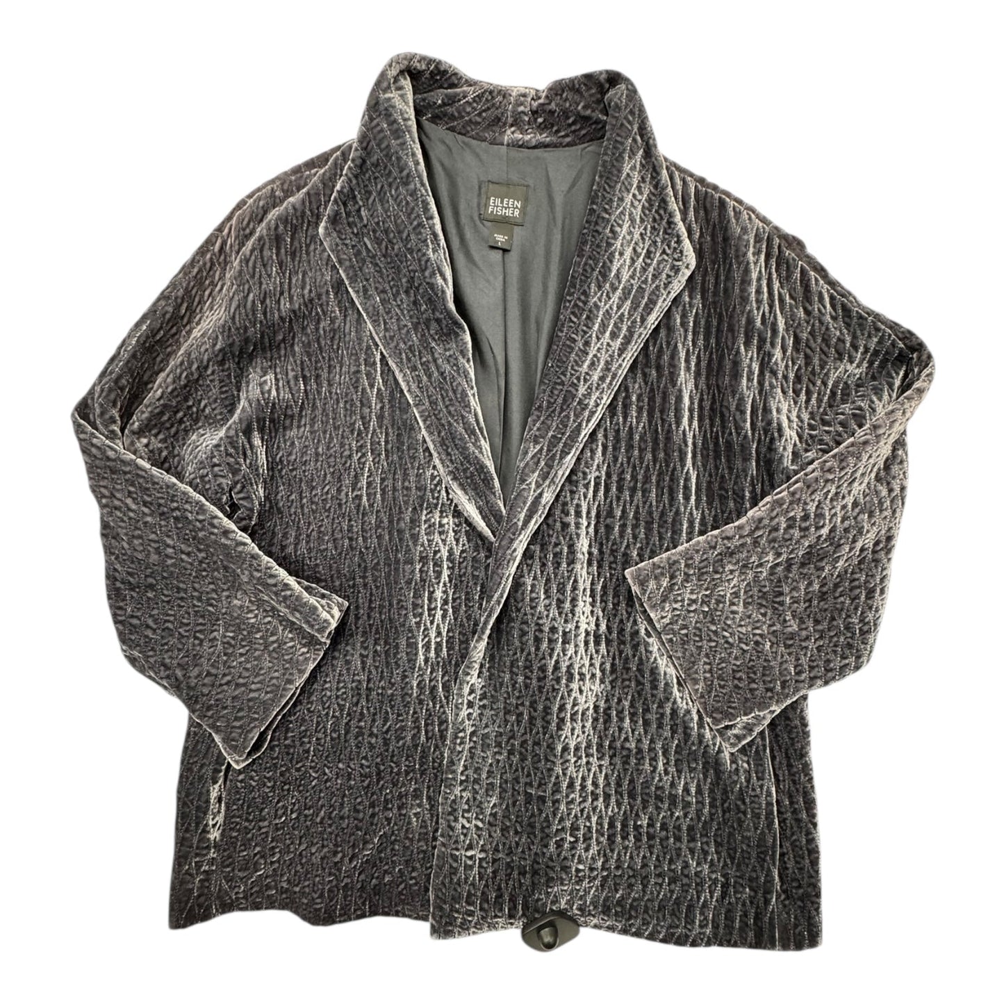Blazer Designer By Eileen Fisher In Grey, Size:L