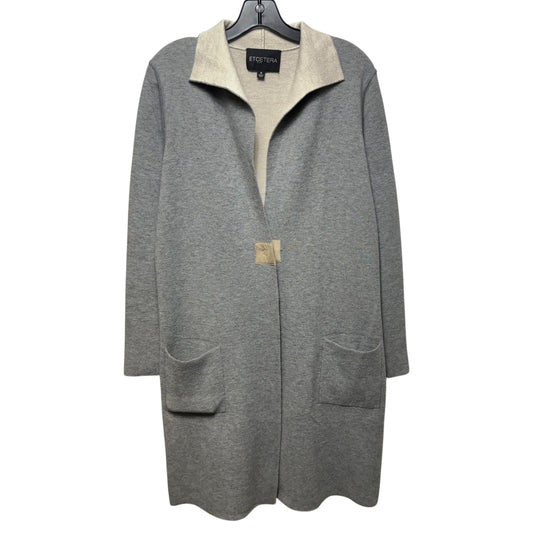Duster Cardigan By Etcetra In Cream & Grey, Size: M