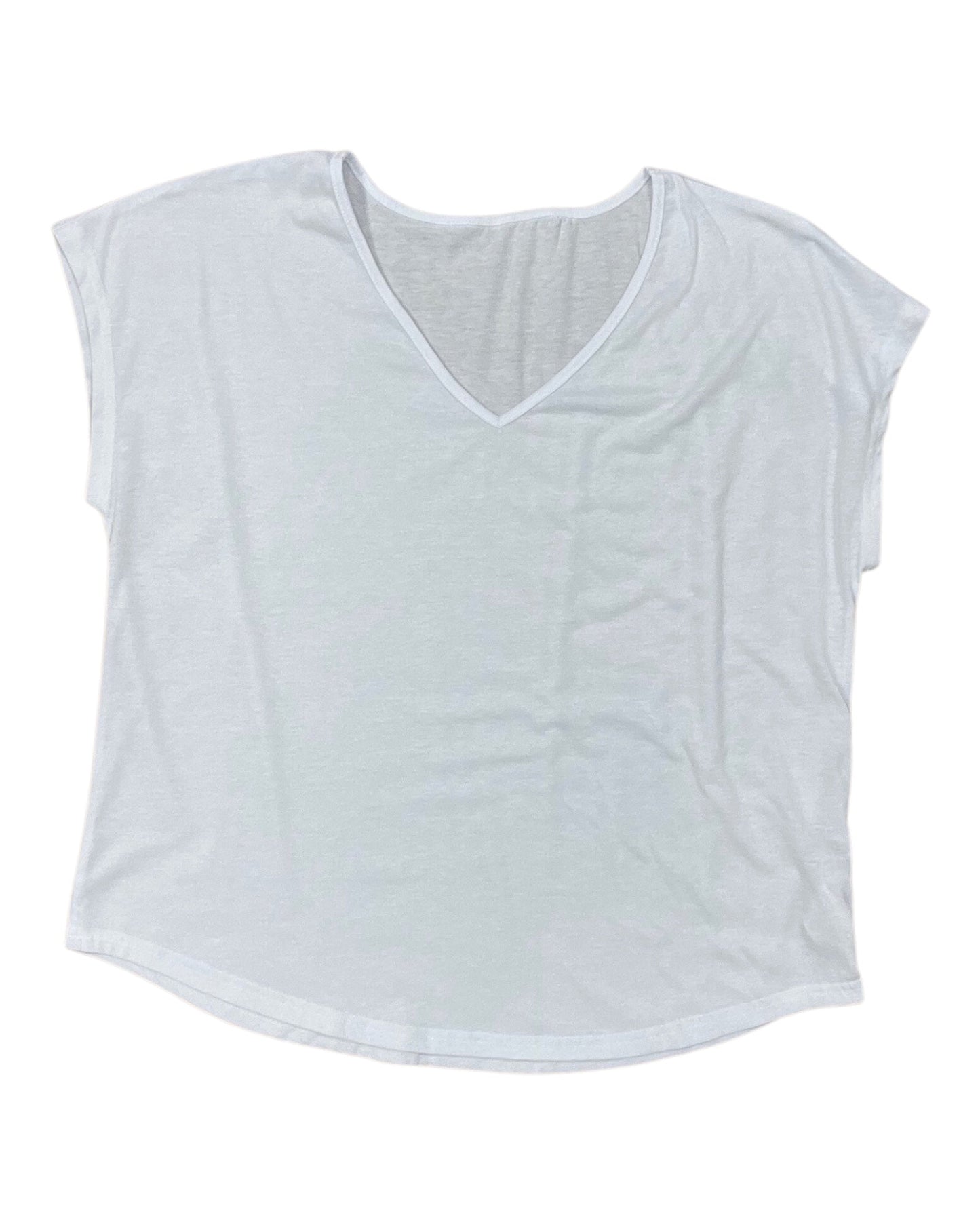 Top Ss Basic By Clothes Mentor In White, Size:Xl