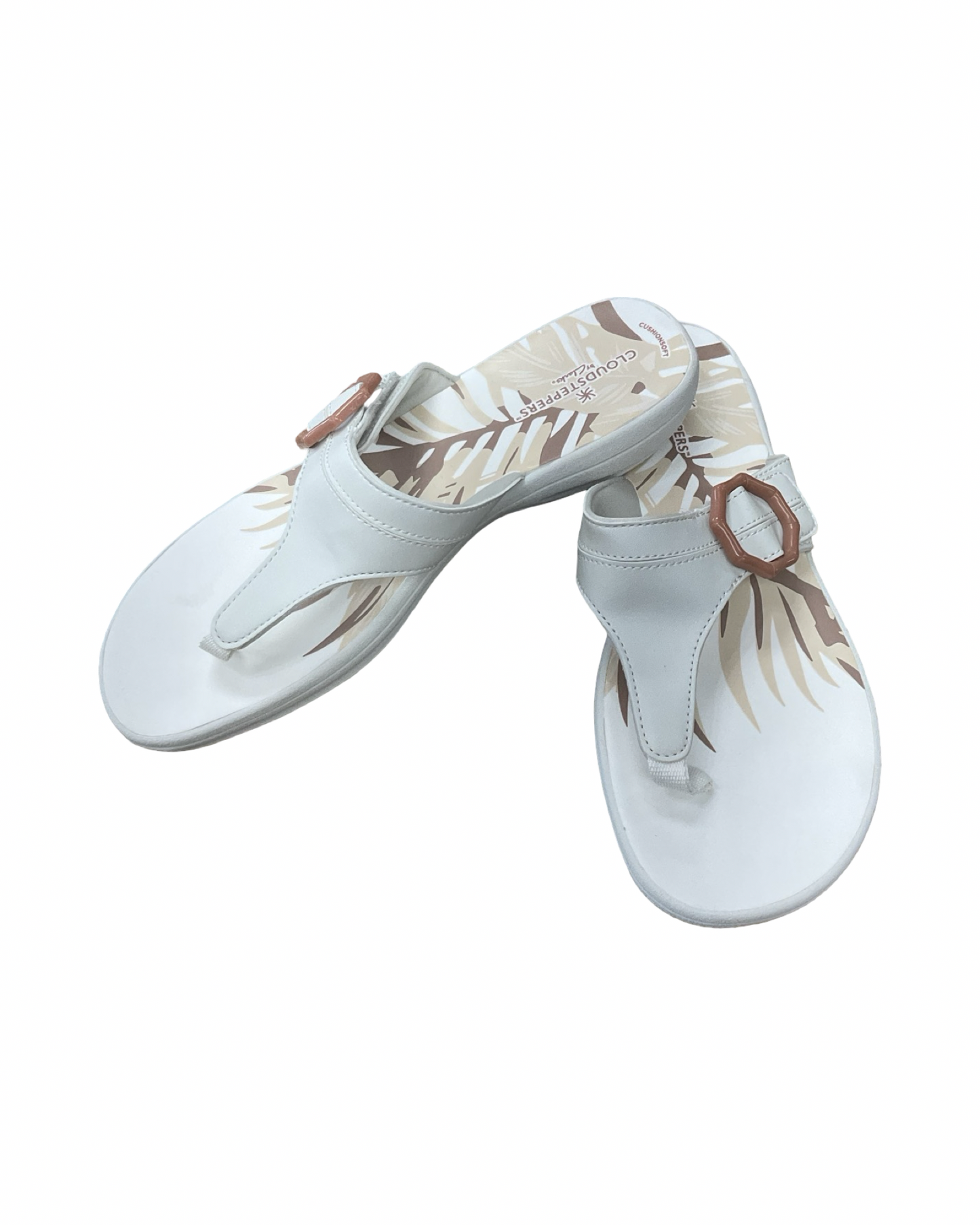 Sandals Flip Flops By Clarks In White, Size:10