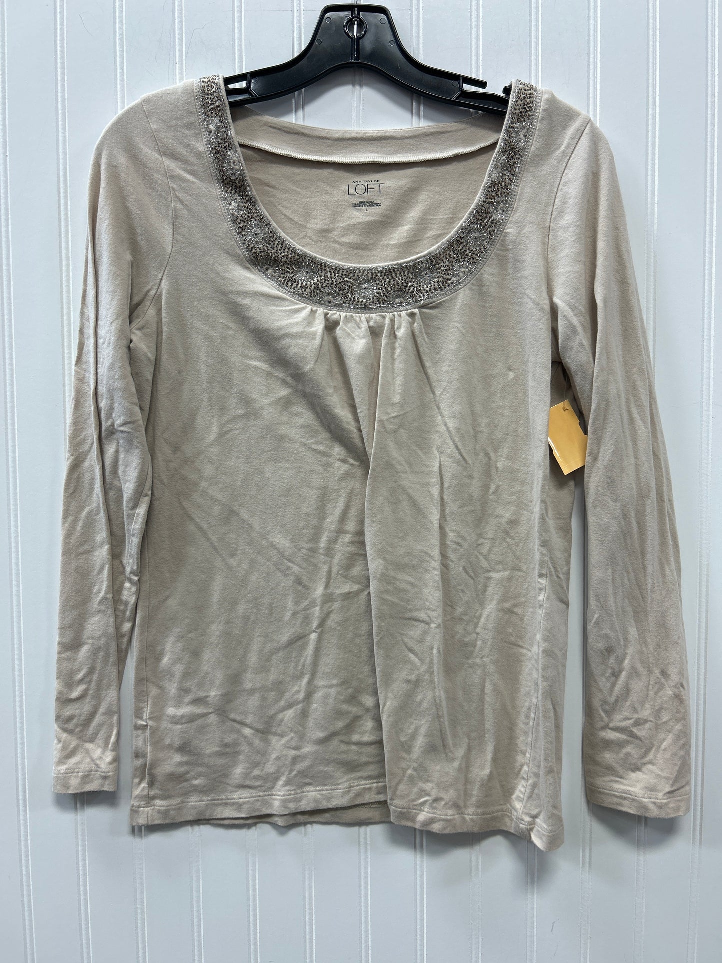 Top Ls By Loft In Tan, Size:L