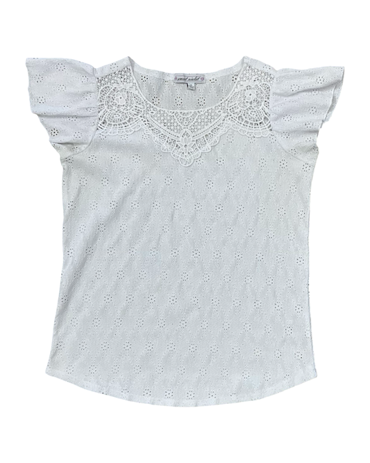 Top Sleeveless By Clothes Mentor In White, Size:M