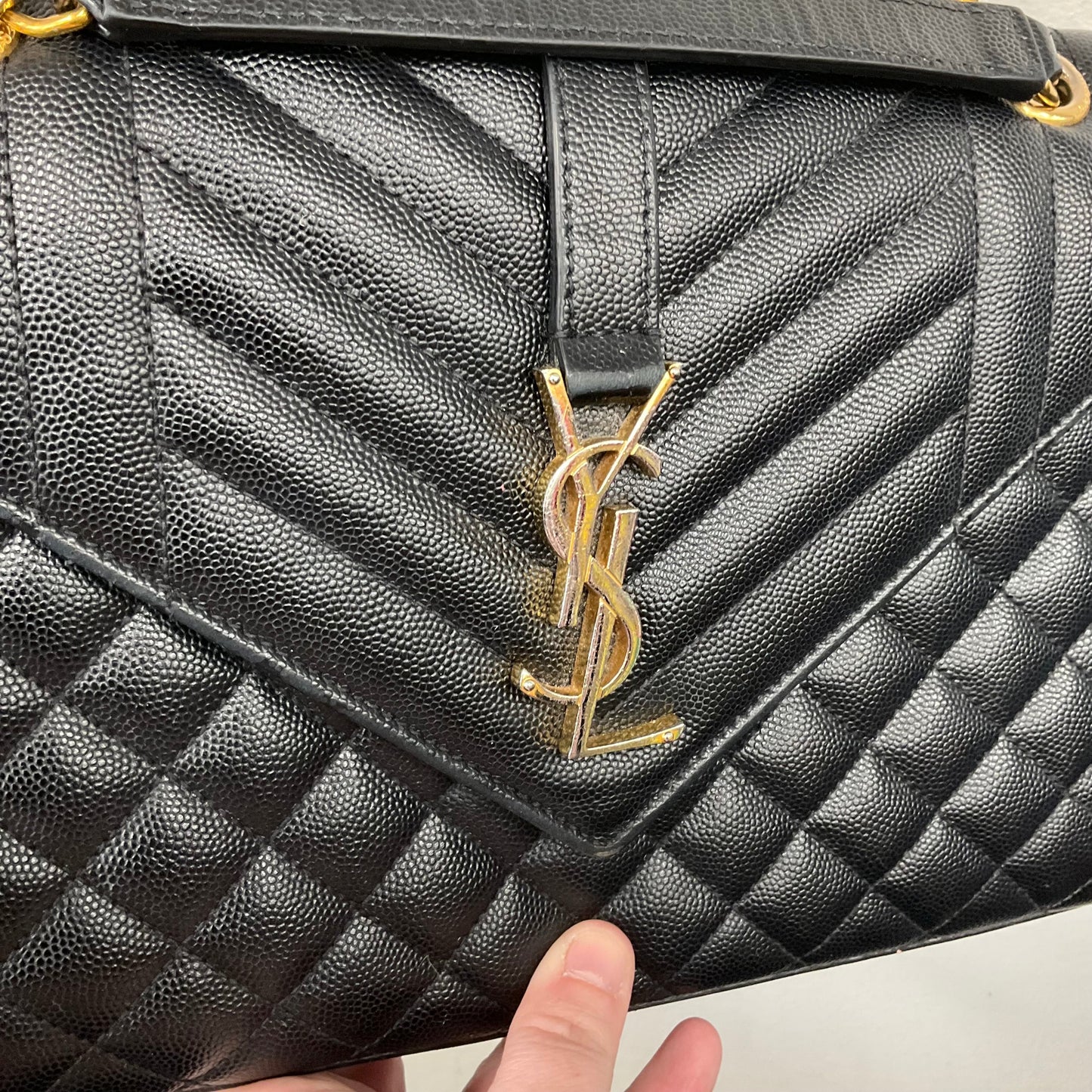 Crossbody Luxury Designer By Yves Saint Laurent In Black, Size:Medium