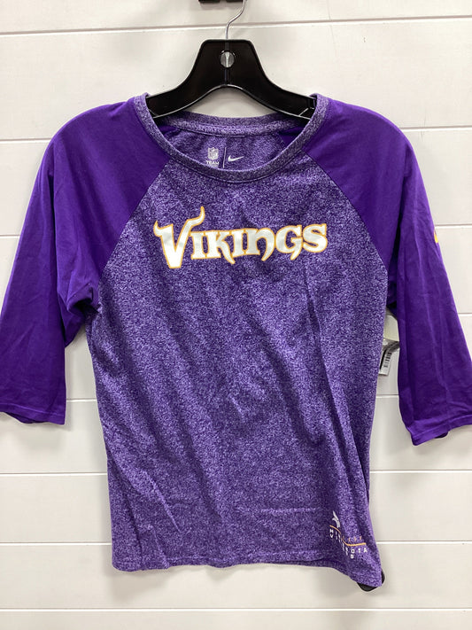 Top 3/4 Sleeve By Nike Apparel In Purple, Size:M