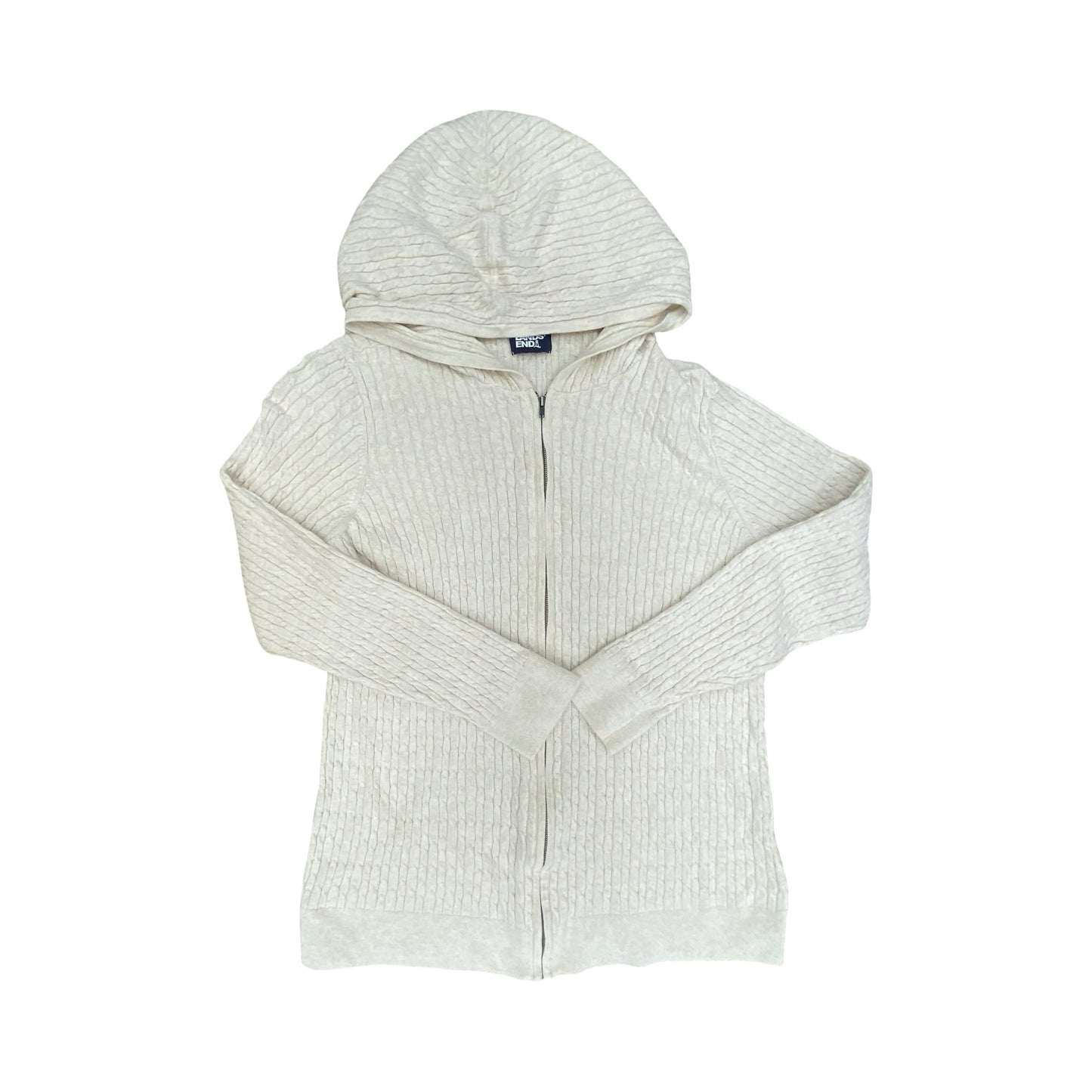 Sweatshirt Hoodie By Lands End In Cream, Size:M