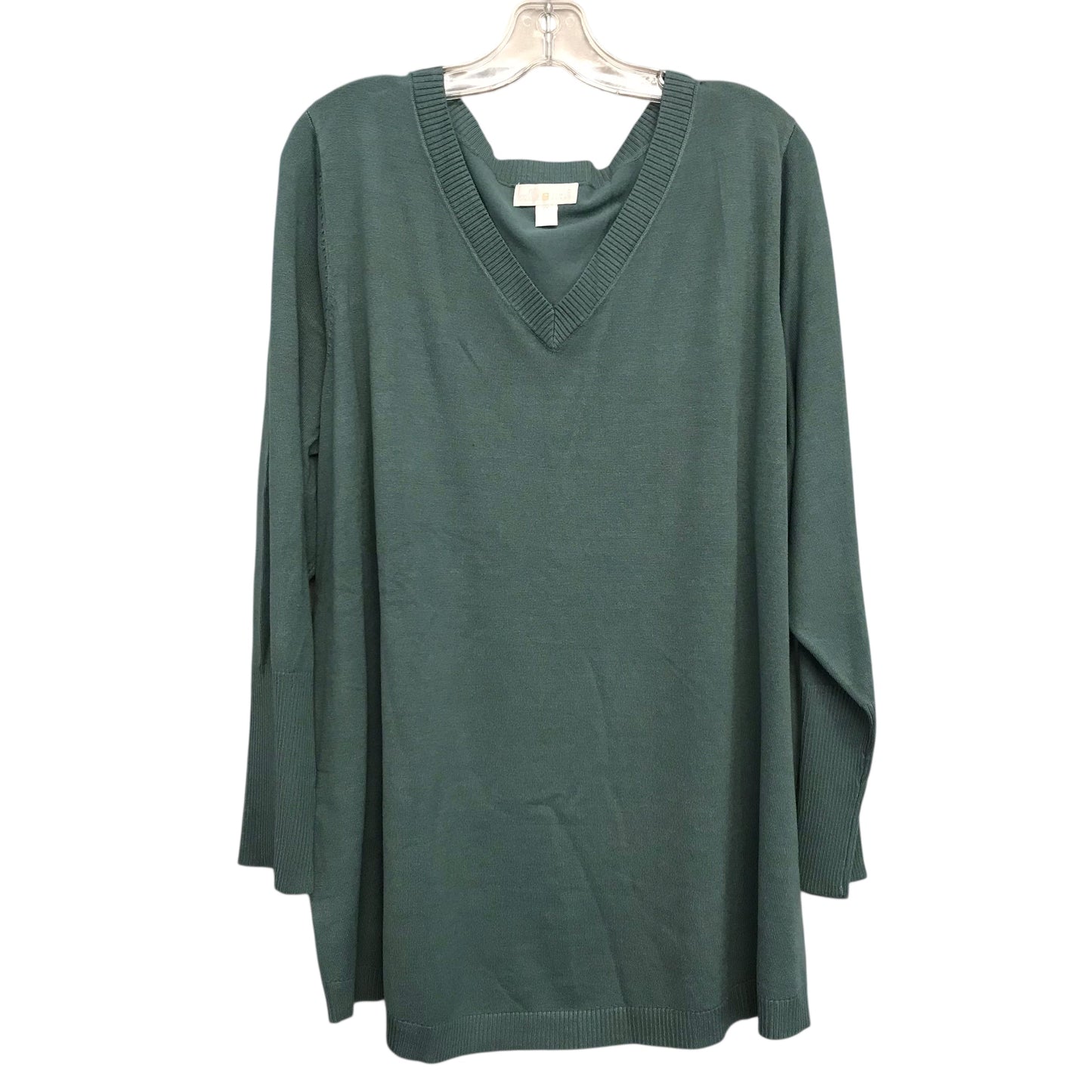 Sweater By Belle By Kim Gravel In Green, Size:2X