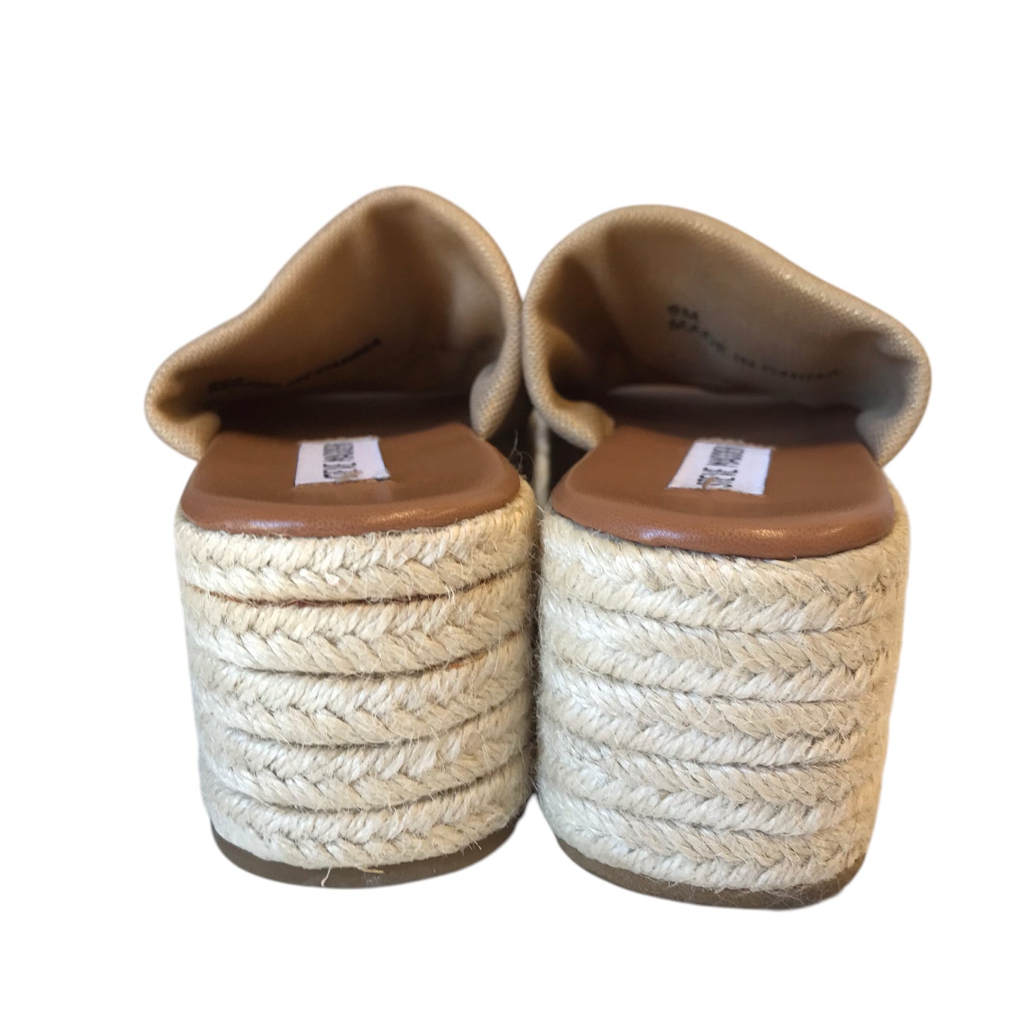Sandals Heels Platform By Steve Madden In Tan, Size:6