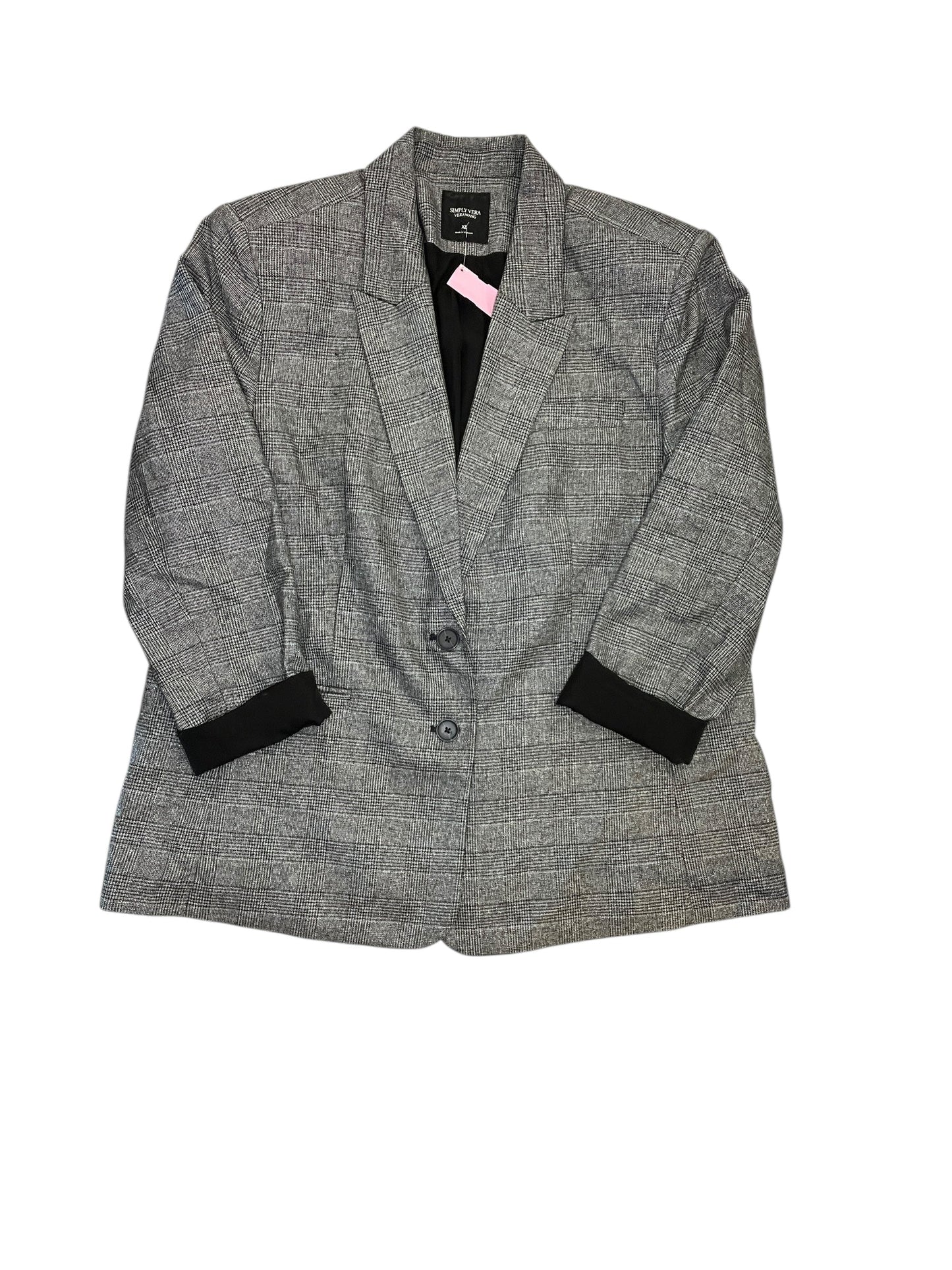 Blazer By Simply Vera In Grey, Size:Xl