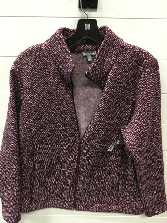 Jacket Fleece By Talbots In Maroon, Size:M
