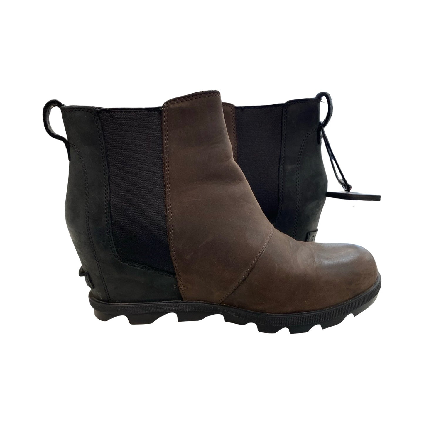 Boots Ankle Heels By Sorel In Black & Brown, Size:9