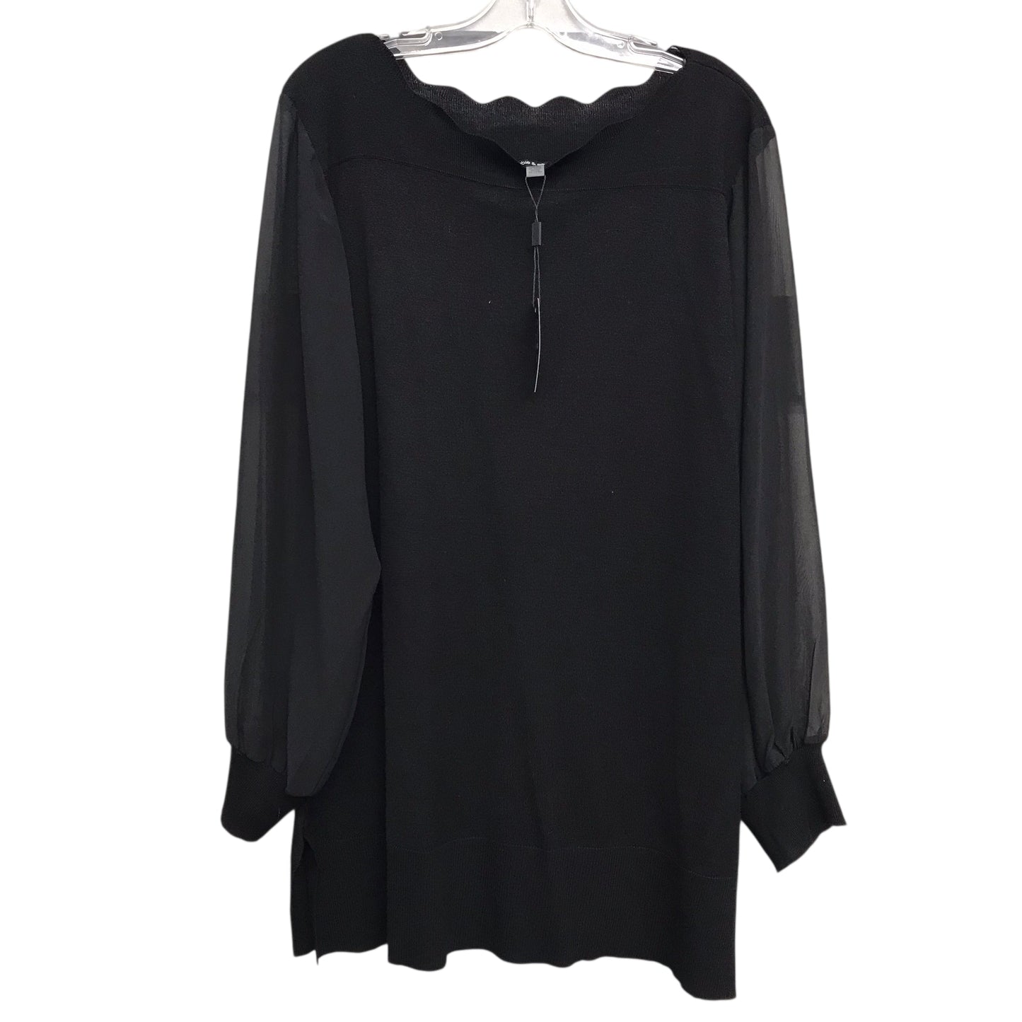 Top Ls By Cable And Gauge In Black, Size:1X