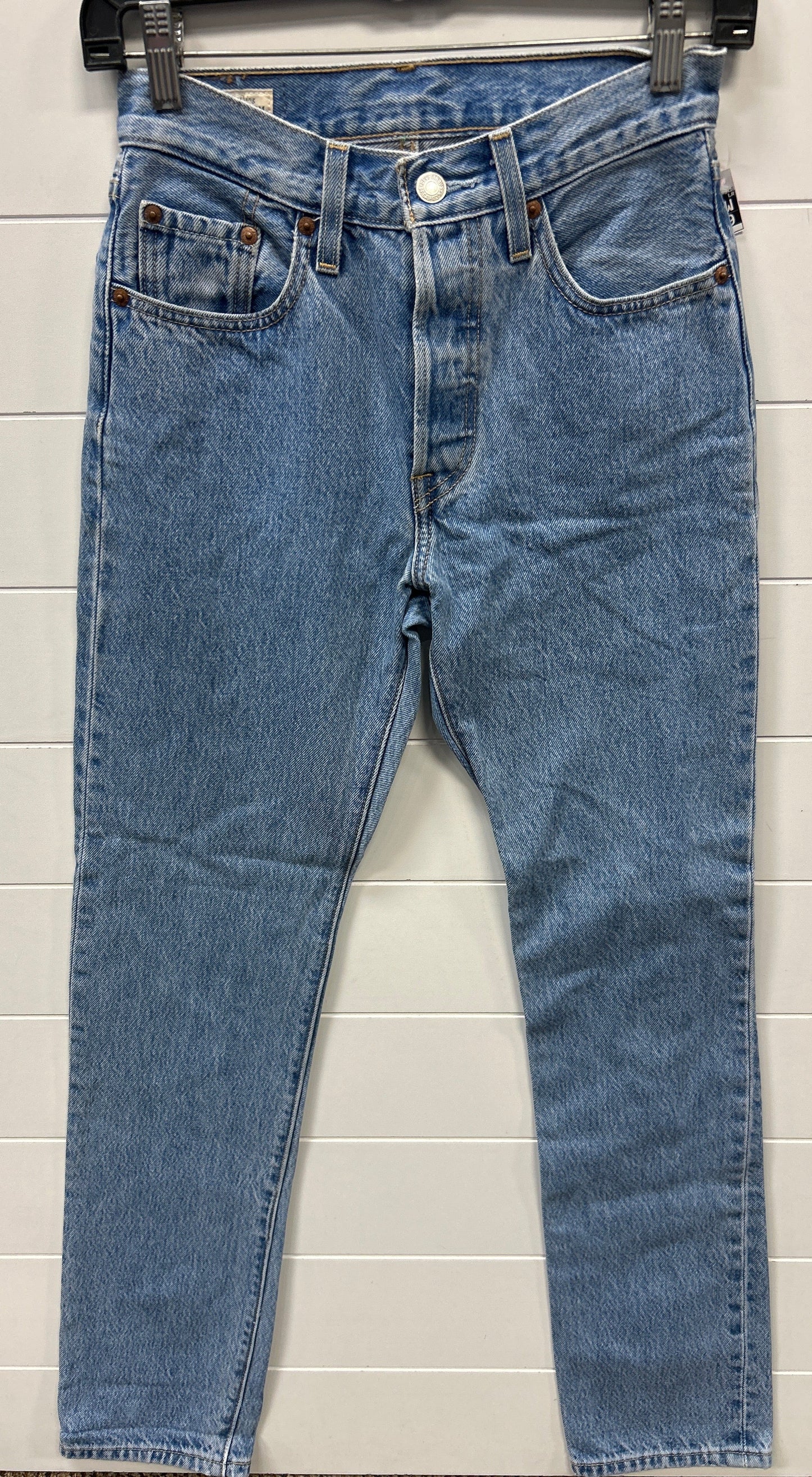 Jeans Straight By Levis In Blue Denim, Size:2