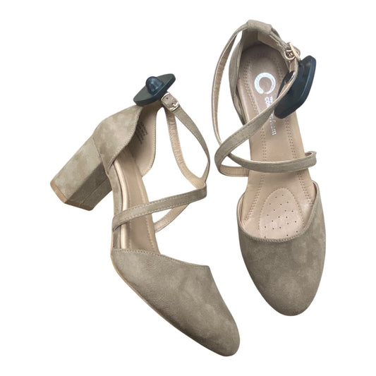 Shoes Heels Block By Cmc In Beige, Size:8