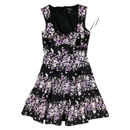 Dress Casual Short By White House Black Market In Black & Purple, Size:4