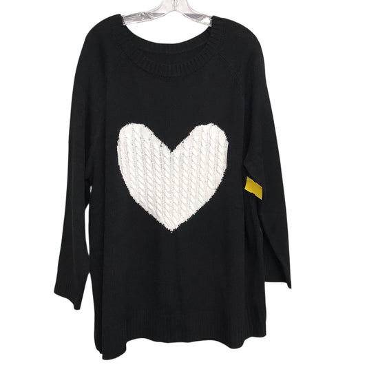 Sweater By Bloomchic In Black & White, Size:1X