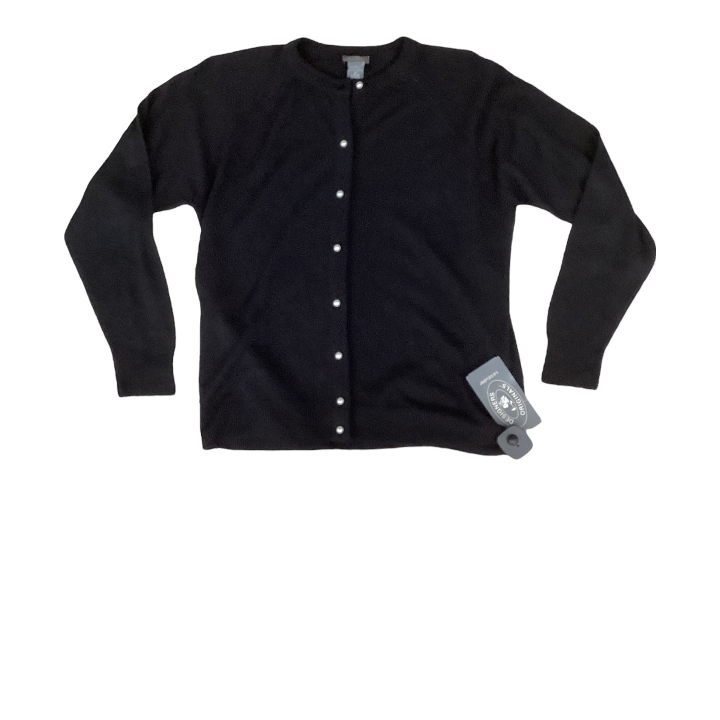 Sweater Cardigan By Designer Originals In Black, Size:L