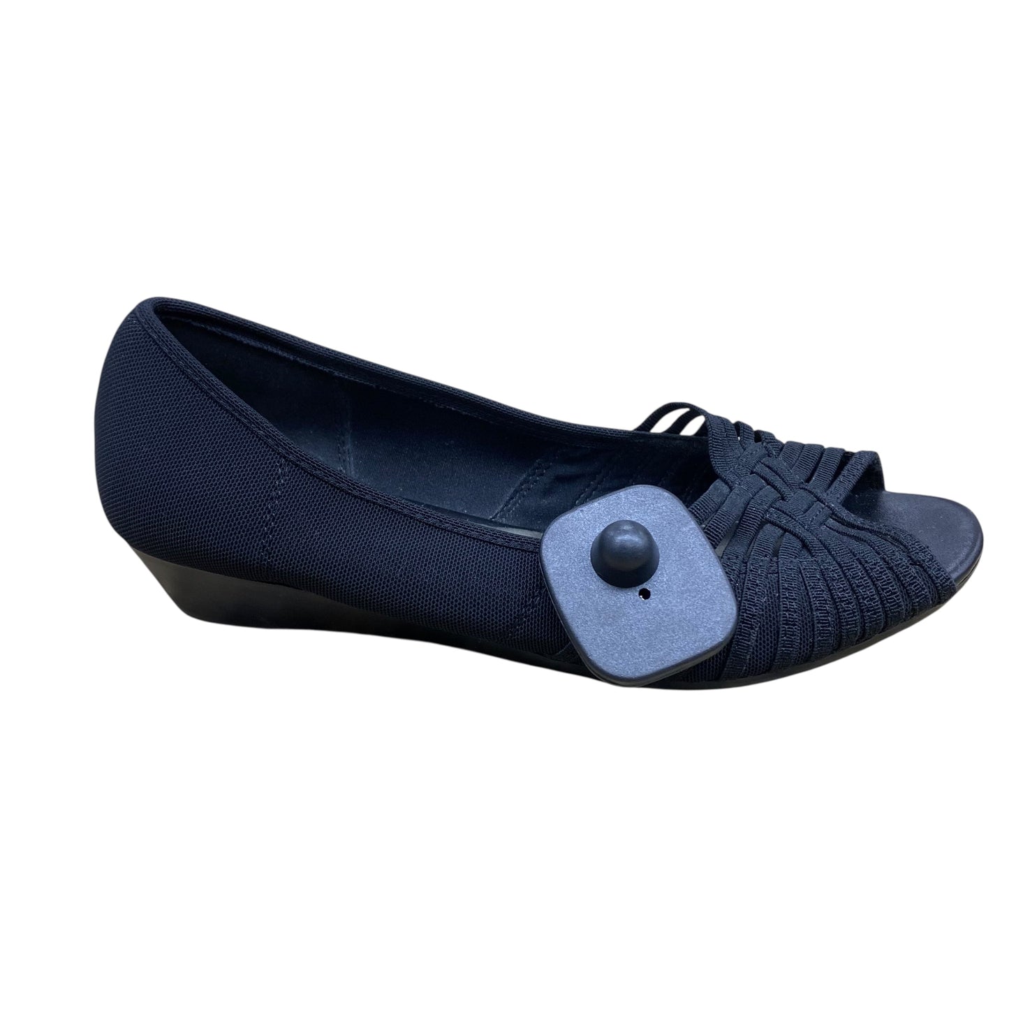 Sandals Heels Wedge By MPO Stretch In Black, Size:7.5