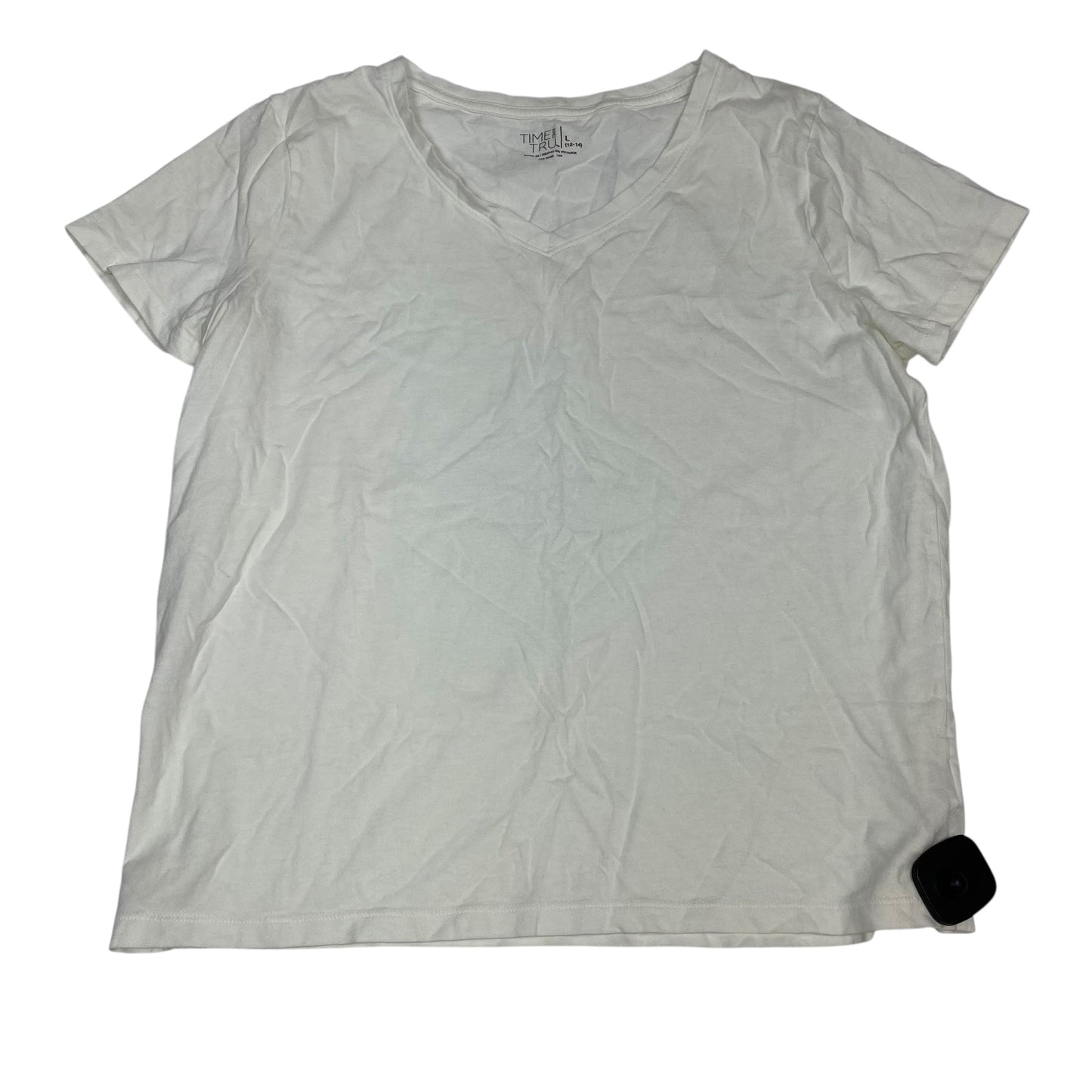 Top Ss Basic By Time And Tru In Cream, Size:L