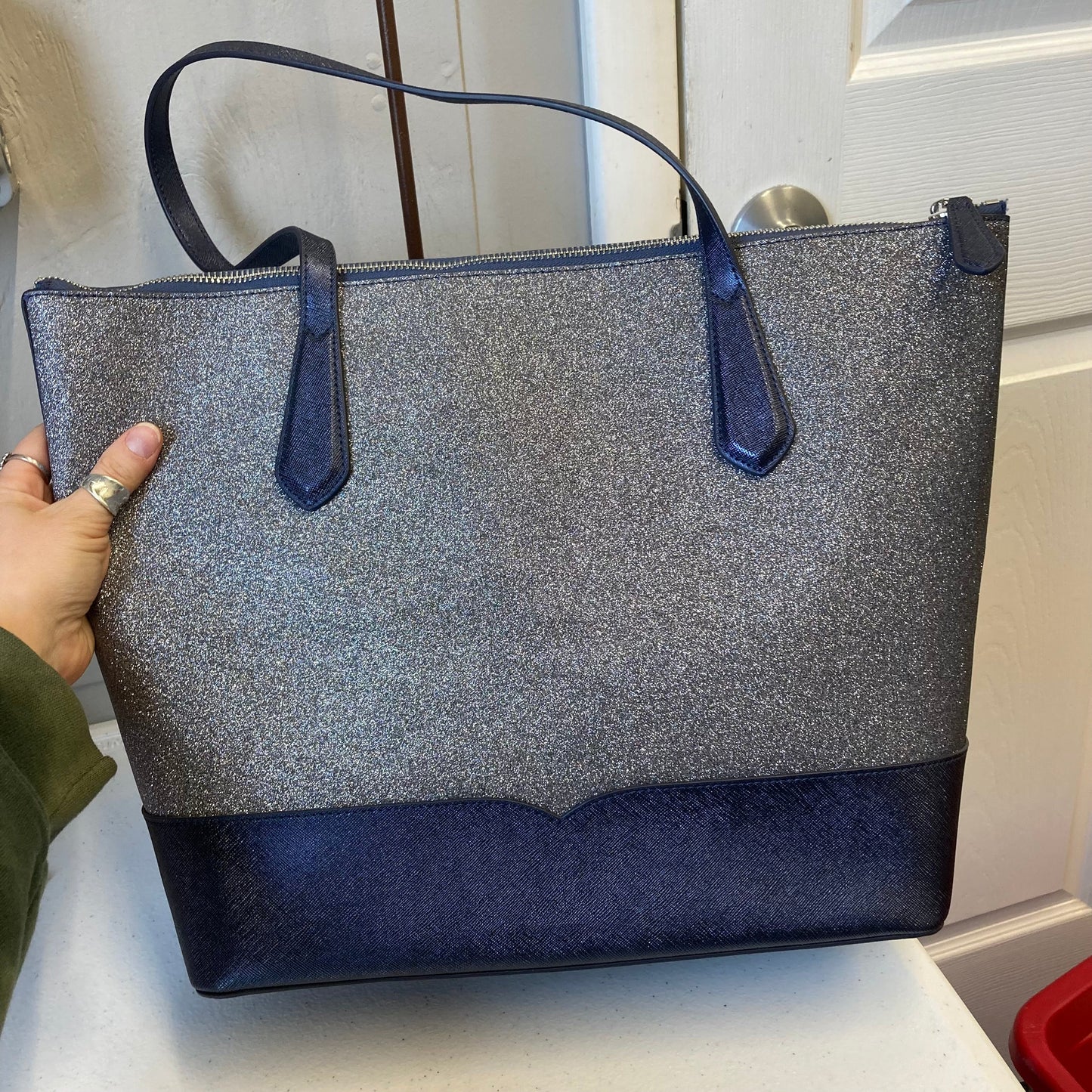 Tote Designer By Kate Spade In Blue, Size:Large