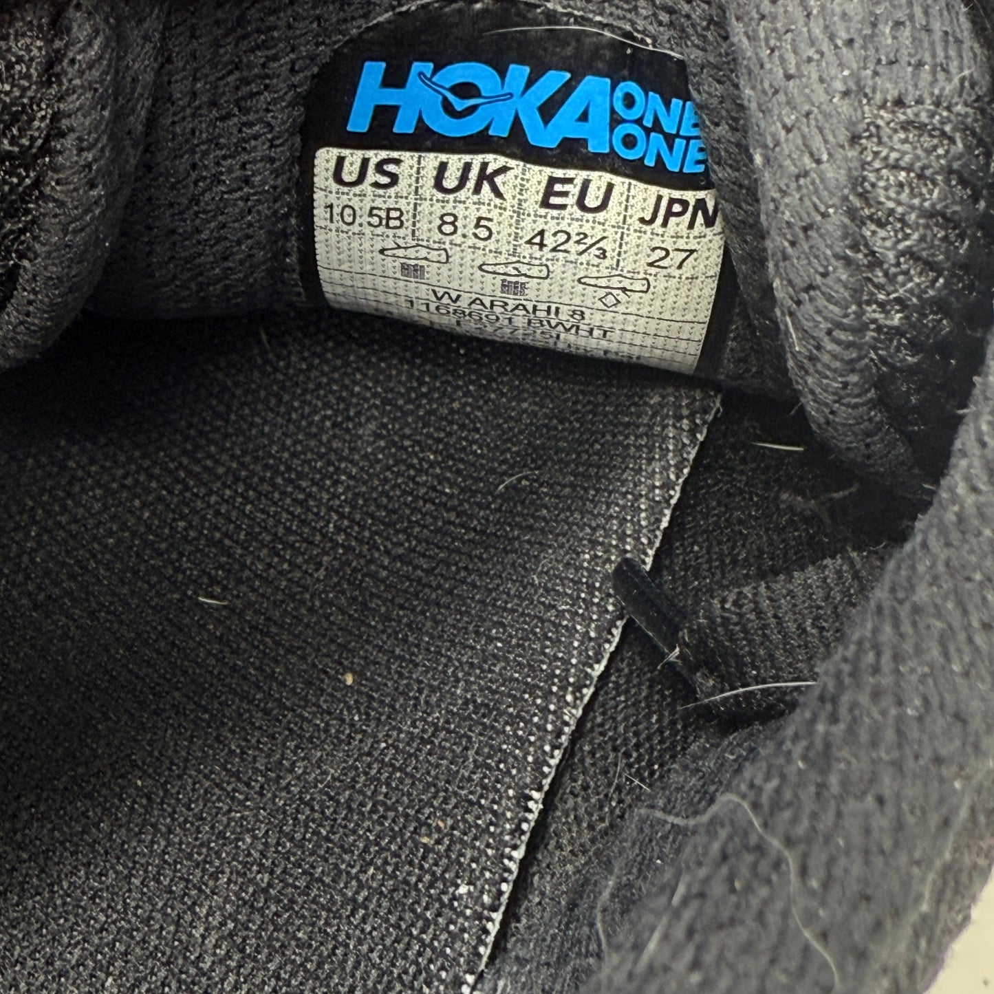 Arahi 8 Road Running Shoes By Hoka In Black, Size: 10.5