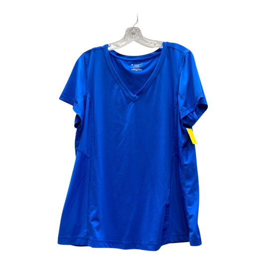 Athletic Top Ss By Tek Gear In Blue, Size:1X