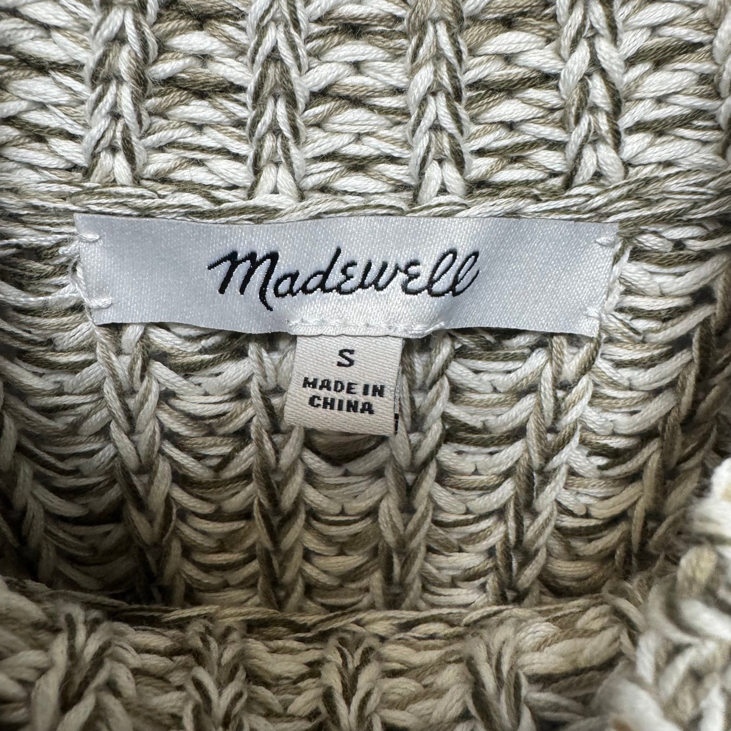 Sweater By Madewell In Green & White, Size: S