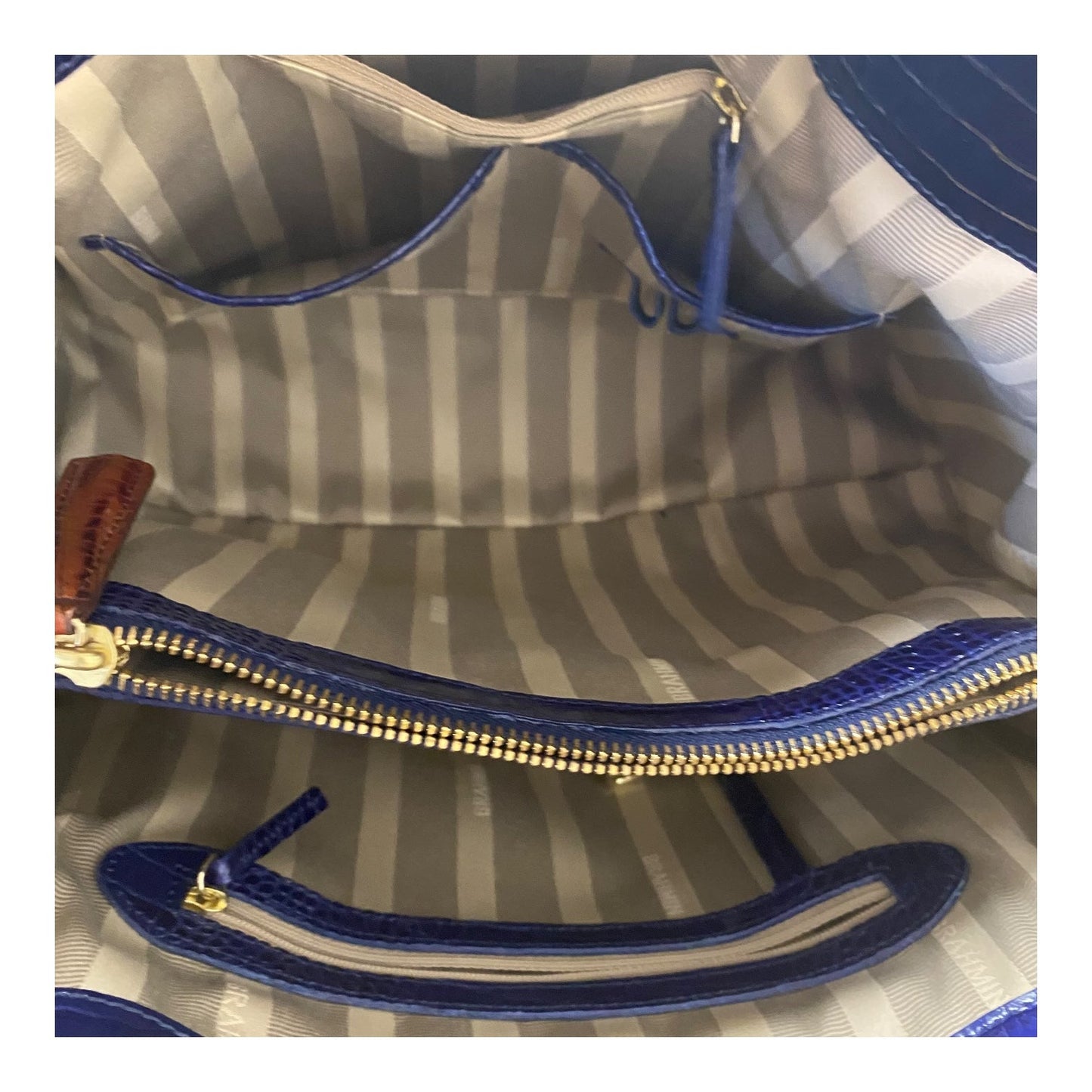 Handbag Designer By Brahmin In Blue, Size:Large