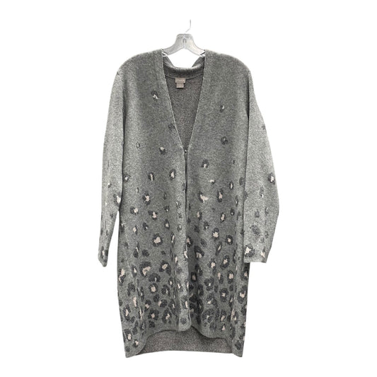 Sweater Cardigan By Chicos In Grey, Size:L