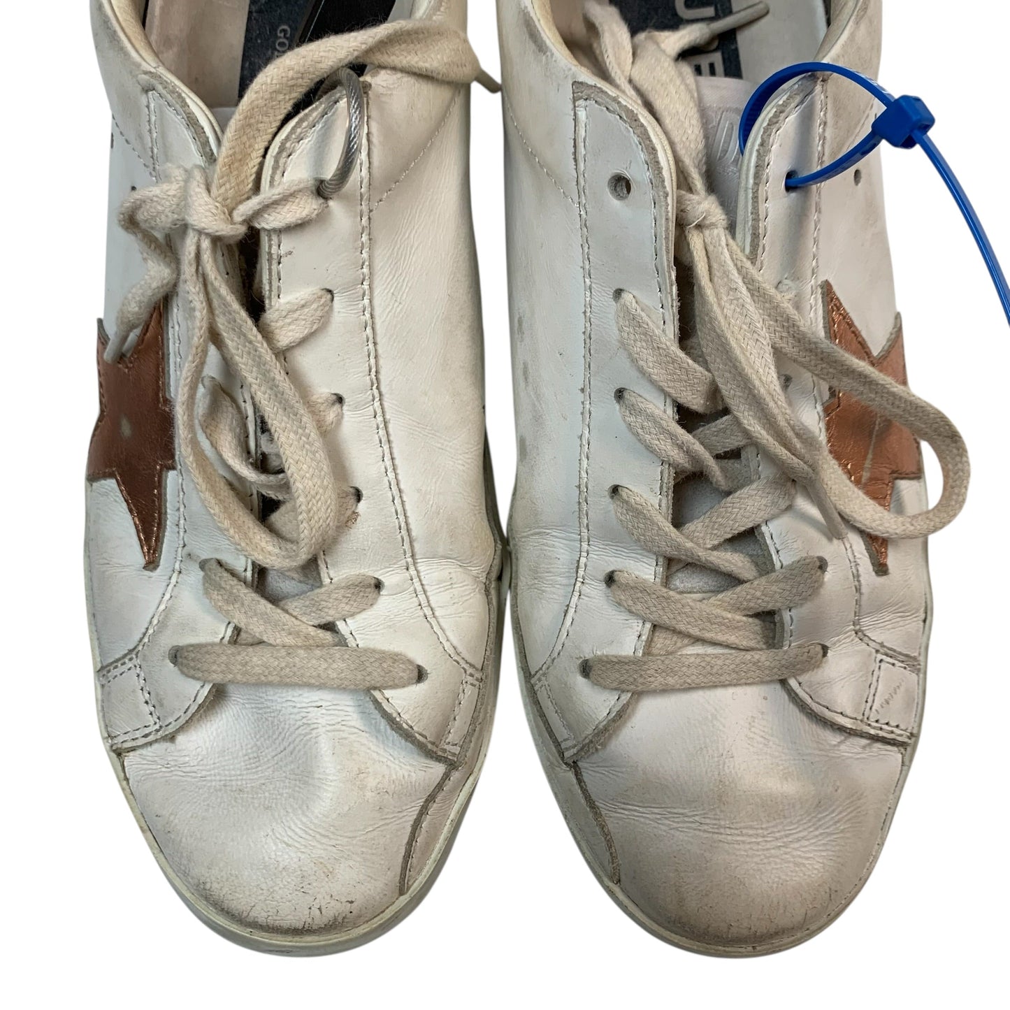 Shoes Luxury Designer By Golden Goose In Pink & White, Size: 7