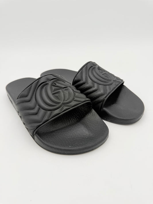 Sandals Luxury Designer By Gucci In Black, Size:8.5