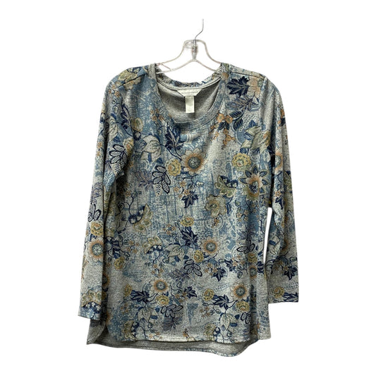 Top Ls Basic By Christopher And Banks In Blue & Grey, Size:L