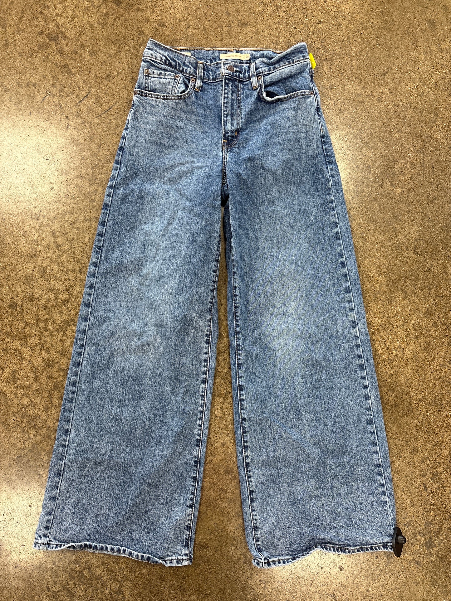 Jeans Wide Leg By Levis In Blue Denim, Size:6