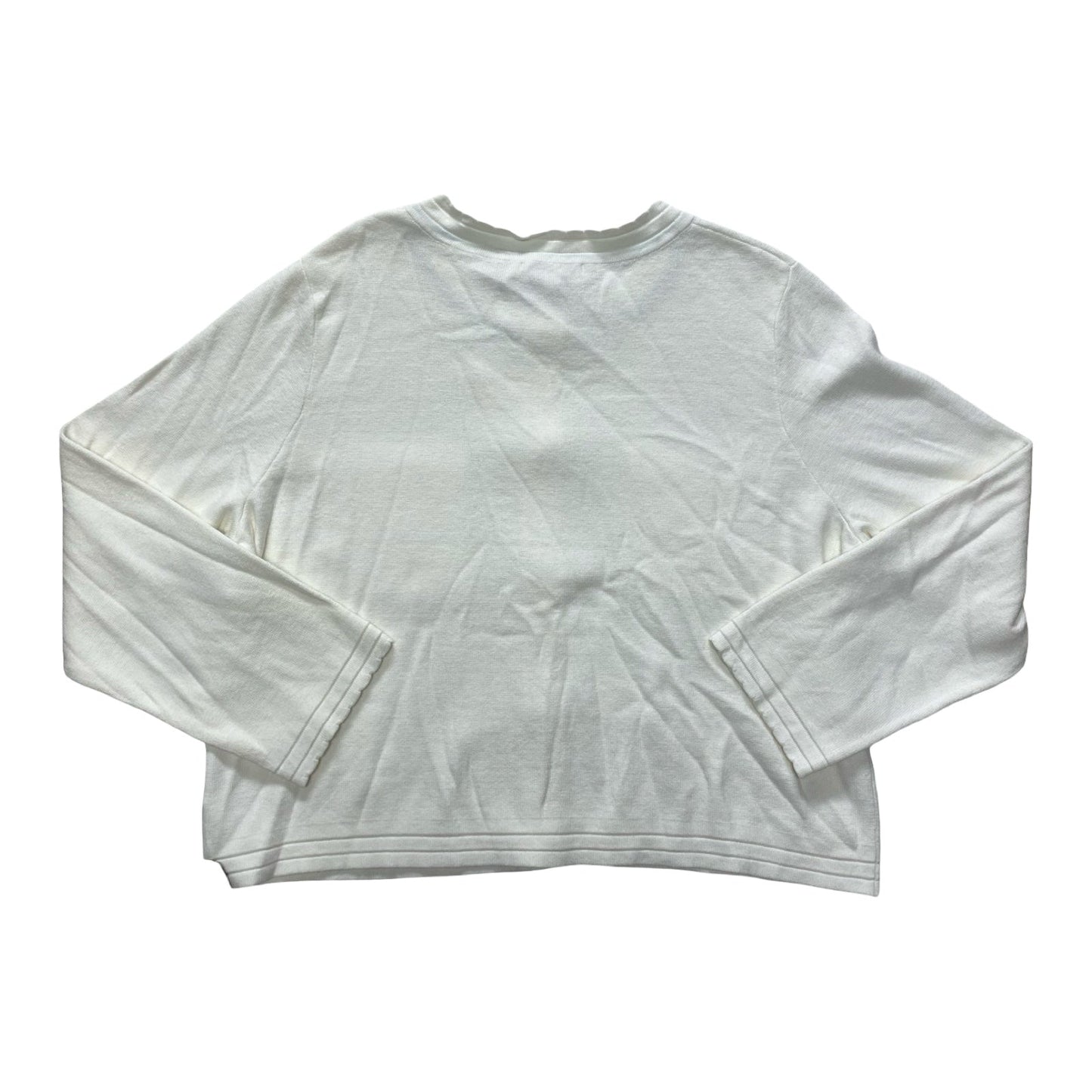 Sweater Cardigan By Free Assembly In White, Size:2X