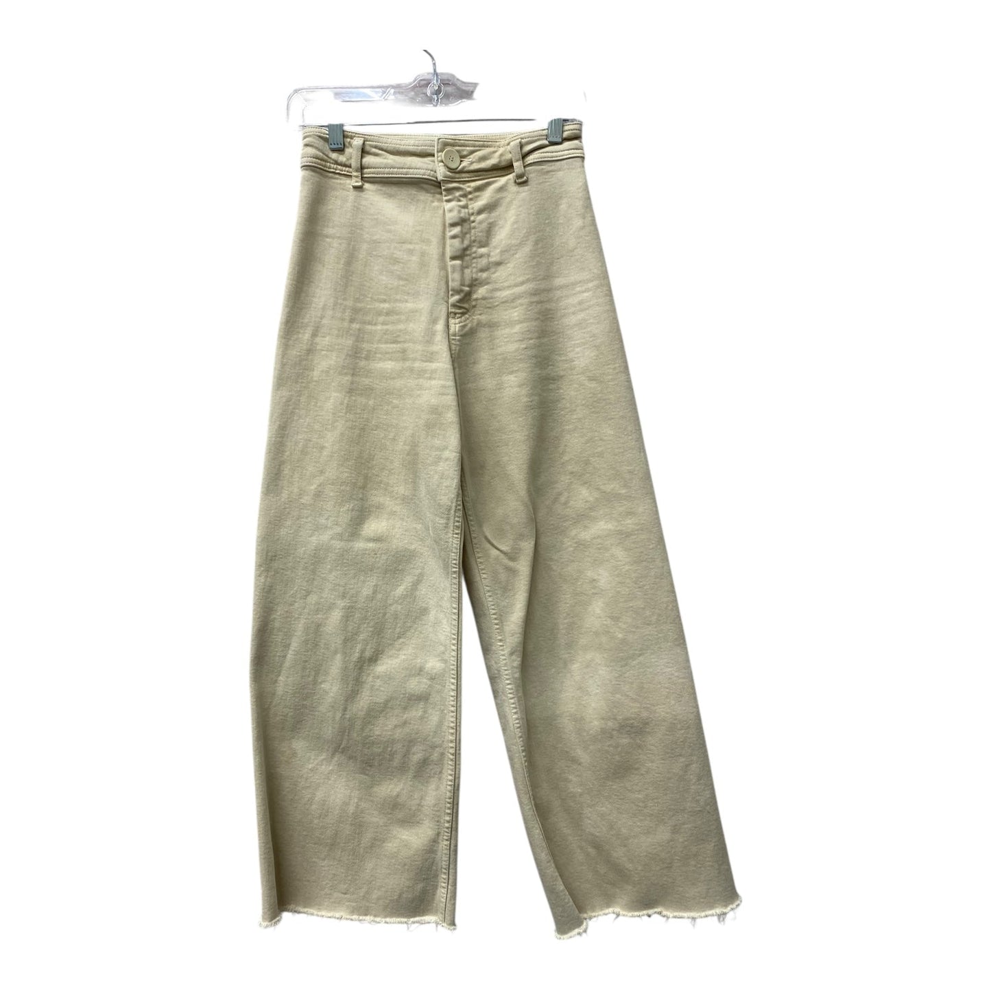 Jeans Wide Leg By Zara In Cream, Size:2