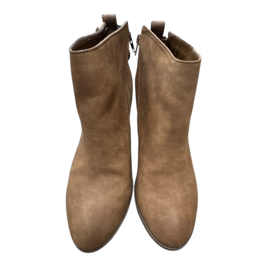 Boots Ankle Heels By Express In Brown, Size:8