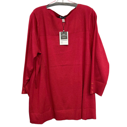 Sweater By Cable And Gauge In Red, Size:2X