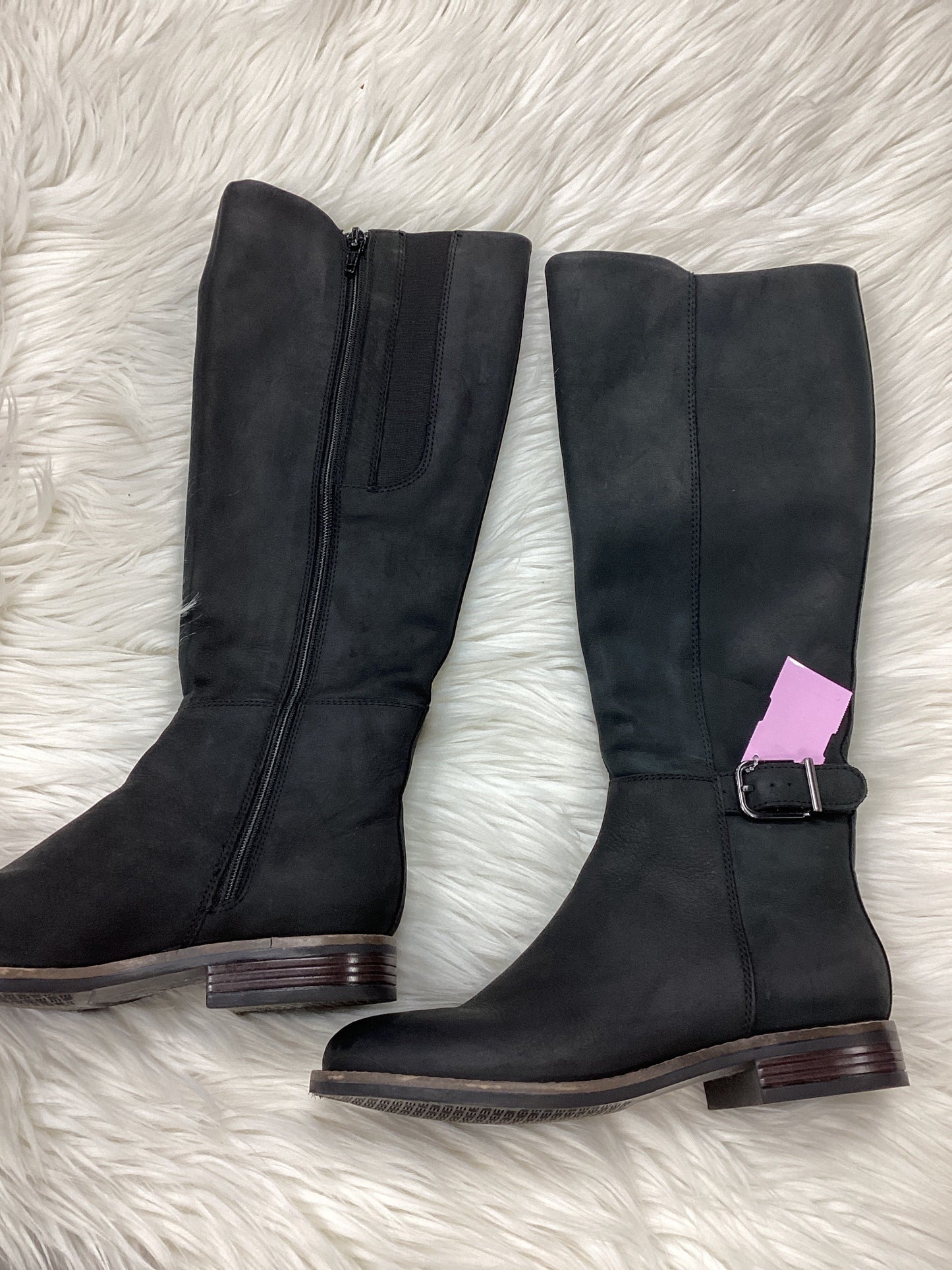 Boots Knee Flats By Clarks In Black, Size:5