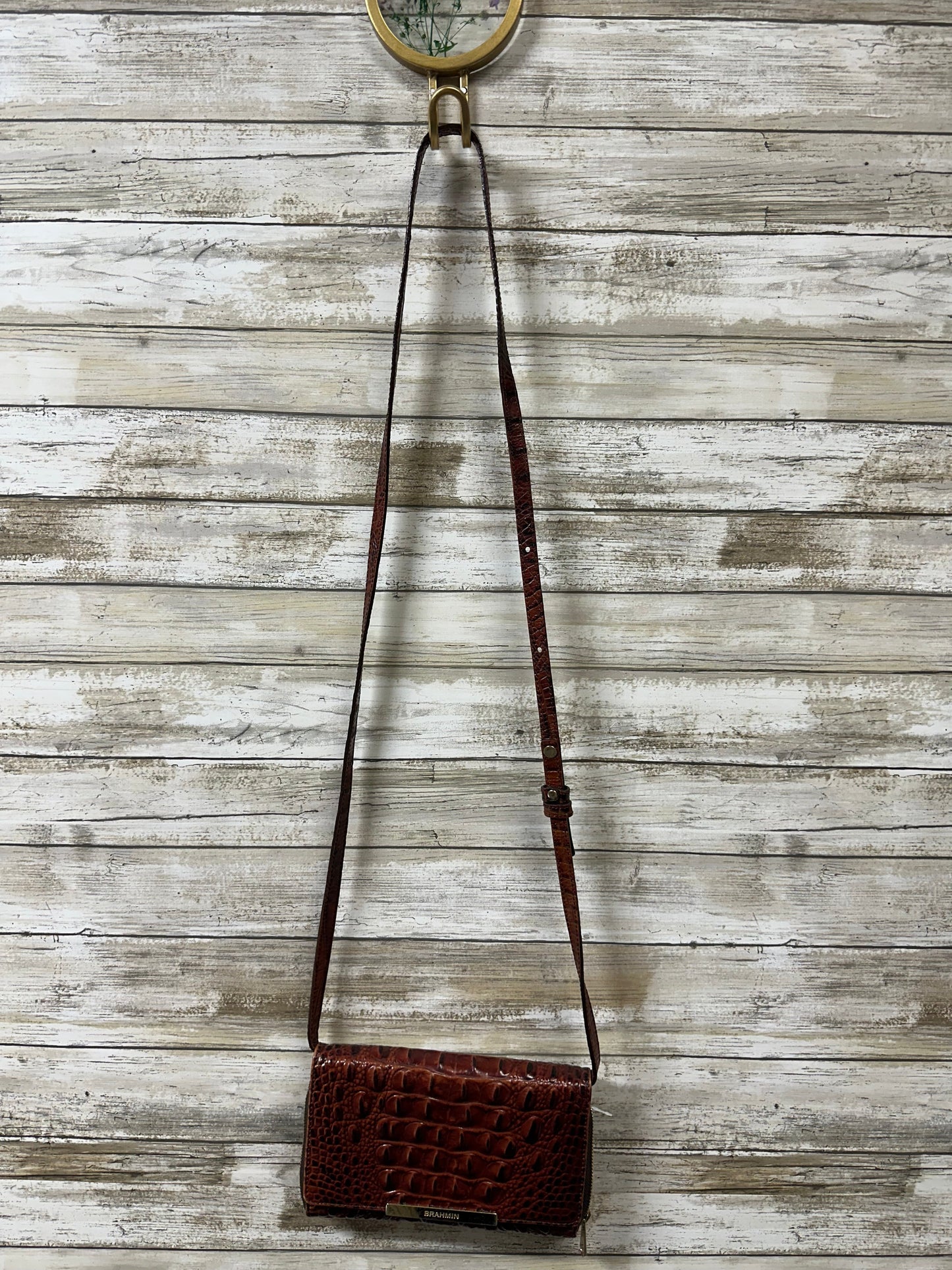 Crossbody Designer By Brahmin In Brown, Size:Small